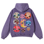 Sun And Moon Casual Washed Hoodie