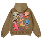 Sun And Moon Casual Washed Hoodie