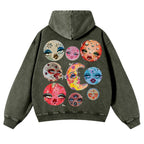 Sun And Moon Casual Washed Hoodie