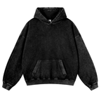 Cute Alien Back Print Casual Washed Hoodie