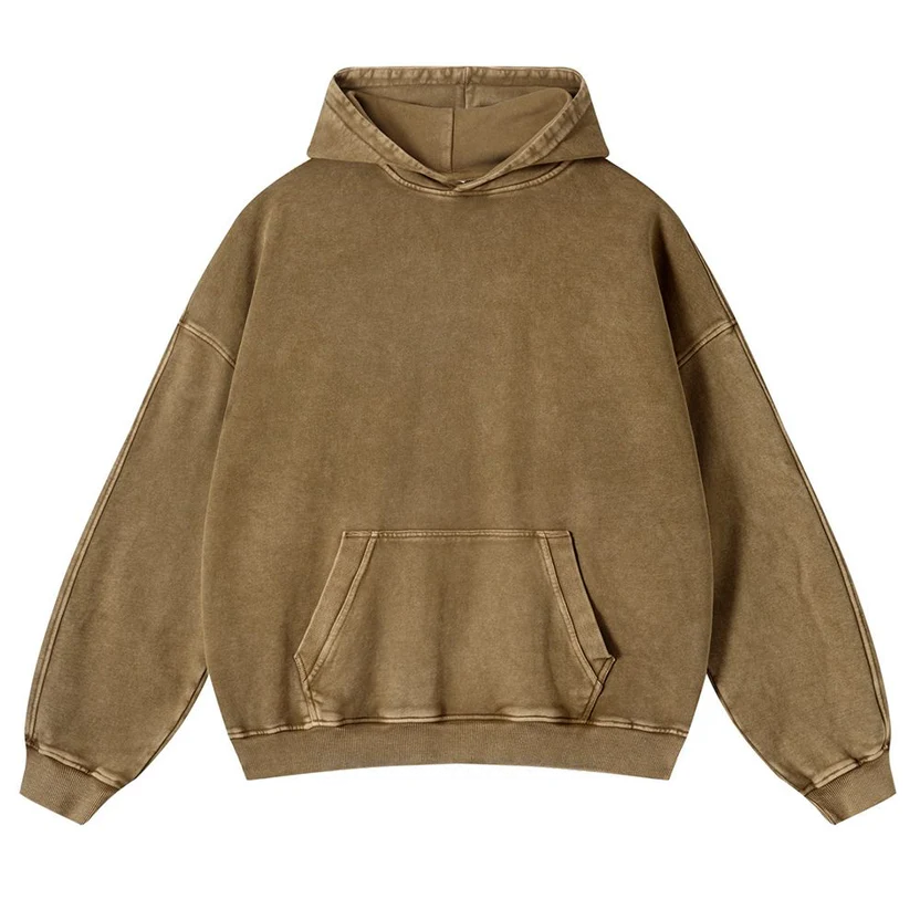 Cute Alien Back Print Casual Washed Hoodie