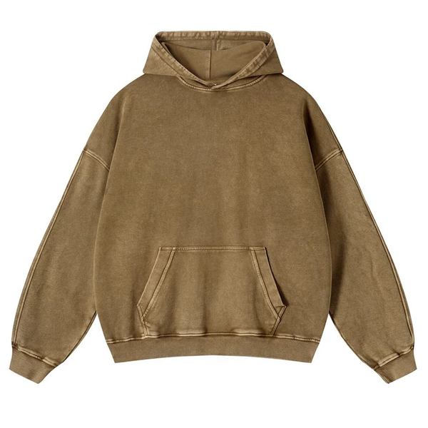 Cute Alien Back Print Casual Washed Hoodie