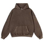 Cute Alien Back Print Casual Washed Hoodie