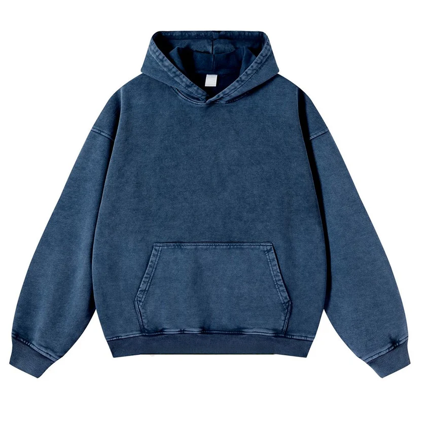 Cute Alien Back Print Casual Washed Hoodie