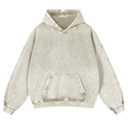 Cute Alien Back Print Casual Washed Hoodie