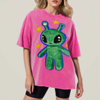 Cute Alien Unisex Vintage Washed Tee