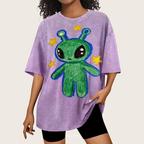 Cute Alien Unisex Vintage Washed Tee