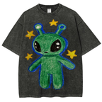 Cute Alien Unisex Vintage Washed Tee