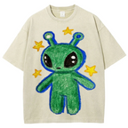 Cute Alien Unisex Vintage Washed Tee