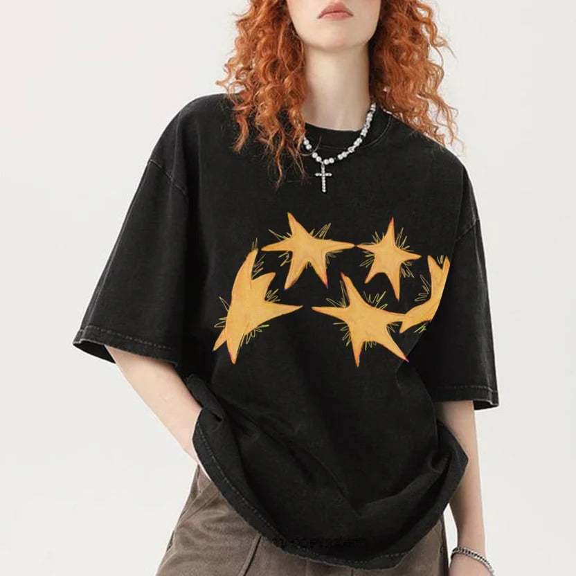 Circle Of Stars Unisex Vintage Washed Tee