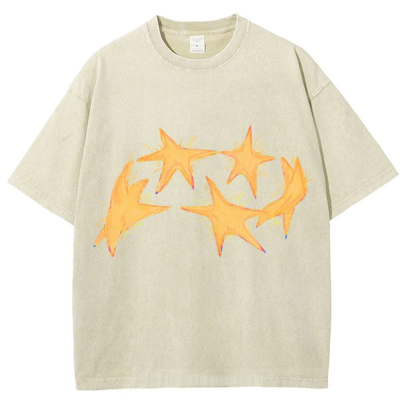 Circle Of Stars Unisex Vintage Washed Tee
