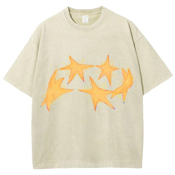 Circle Of Stars Unisex Vintage Washed Tee