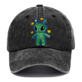 Cute Alien Unisex Vintage Casual Washed Cap