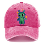 Cute Alien Unisex Vintage Casual Washed Cap
