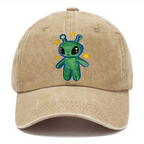Cute Alien Unisex Vintage Casual Washed Cap