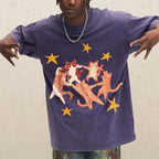 Five Cats Unisex Vintage Washed Tee