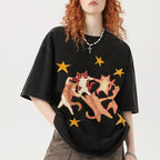 Five Cats Unisex Vintage Washed Tee