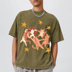 Five Cats Unisex Vintage Washed Tee