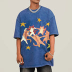 Five Cats Unisex Vintage Washed Tee