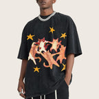 Five Cats Unisex Vintage Washed Tee