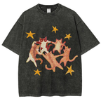 Five Cats Unisex Vintage Washed Tee