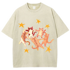 Five Cats Unisex Vintage Washed Tee
