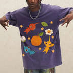 Cute Characters Unisex Vintage Washed Tee
