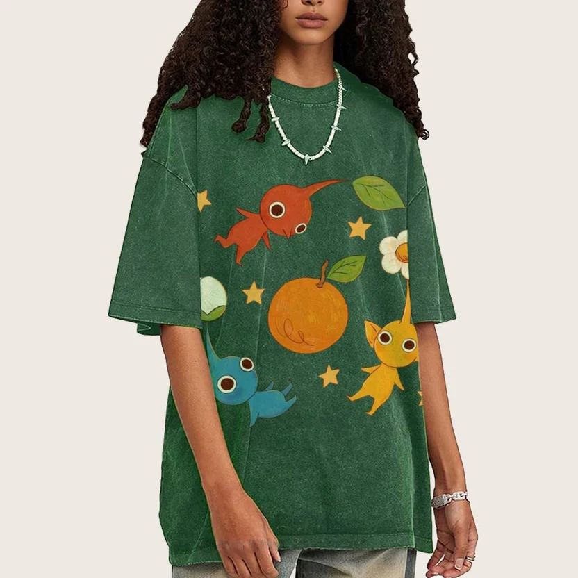 Cute Characters Unisex Vintage Washed Tee