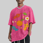 Cute Characters Unisex Vintage Washed Tee