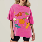Cute Characters Unisex Vintage Washed Tee