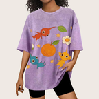 Cute Characters Unisex Vintage Washed Tee