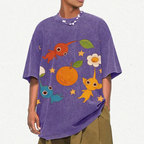 Cute Characters Unisex Vintage Washed Tee