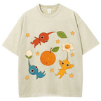 Cute Characters Unisex Vintage Washed Tee