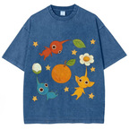 Cute Characters Unisex Vintage Washed Tee
