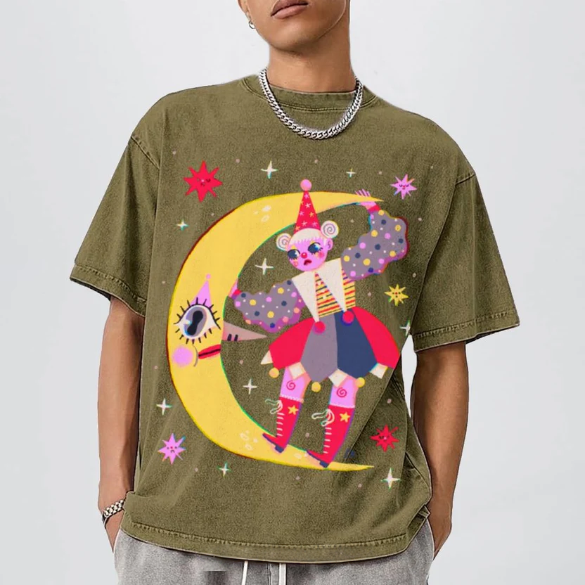 Star Clown Unisex Vintage Washed Tee