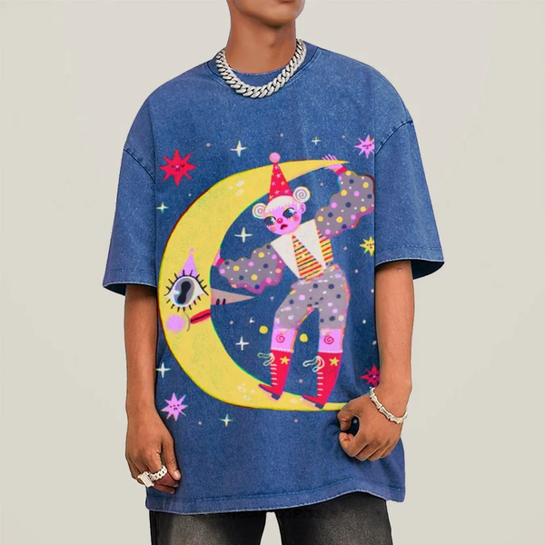 Star Clown Unisex Vintage Washed Tee