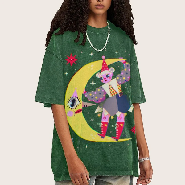 Star Clown Unisex Vintage Washed Tee