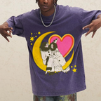 Star And Woman Unisex Vintage Washed Tee
