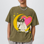 Star And Woman Unisex Vintage Washed Tee