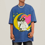 Star And Woman Unisex Vintage Washed Tee