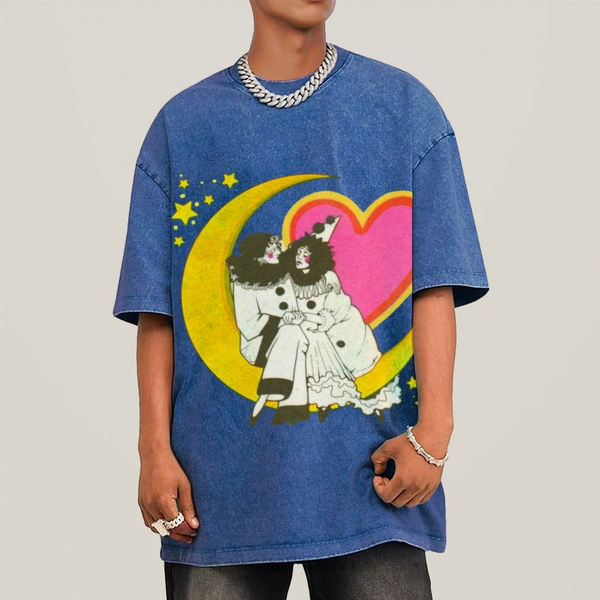 Star And Woman Unisex Vintage Washed Tee