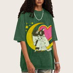 Star And Woman Unisex Vintage Washed Tee