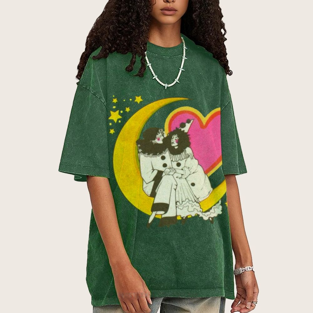 Star And Woman Unisex Vintage Washed Tee