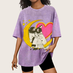 Star And Woman Unisex Vintage Washed Tee