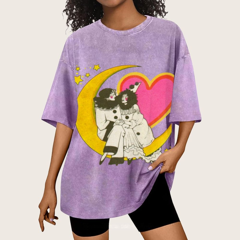 Star And Woman Unisex Vintage Washed Tee