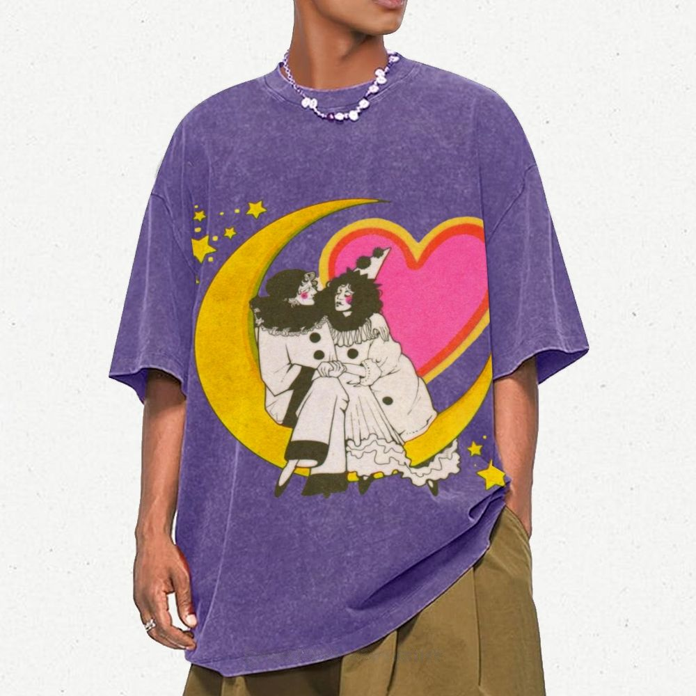 Star And Woman Unisex Vintage Washed Tee