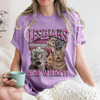 Playful Cat Meme Lesbian Surprise Unisex Vintage Washed Tee