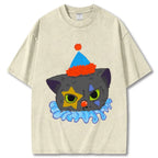 Clown Cat Unisex Vintage Washed Tee