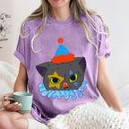 Clown Cat Unisex Vintage Washed Tee