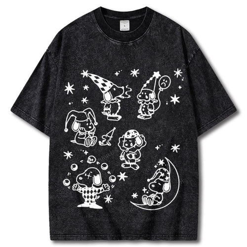 Snoopy Clown Party Unisex Vintage Washed Tee
